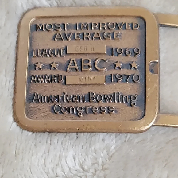 Vtg‎ American Bowling Congress 1969 Most Improved Bowler Official Belt Buckle - Picture 1 of 8